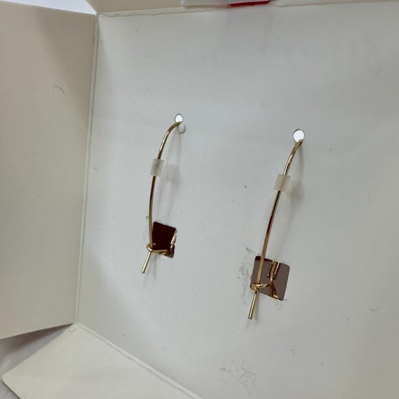 NEW Betsey Johnson Reindeer Rhinestone Drop Earrings Gold Tone - Picture 4 of 4